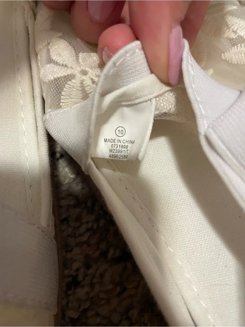 Crocs Cream Lace Espadrille Flats with Elastic Cross Straps